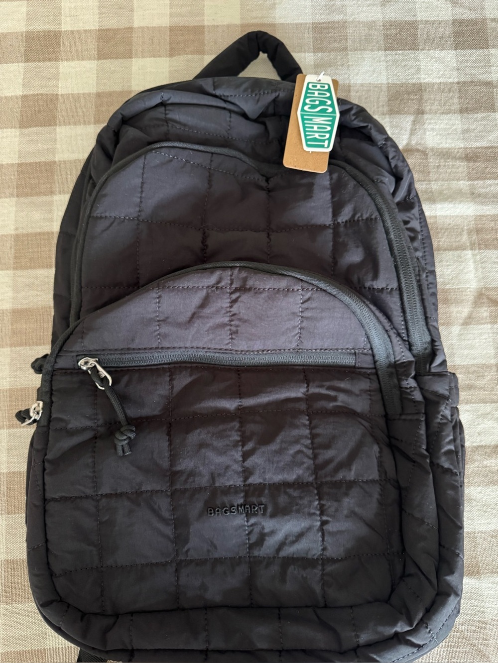 New with tags BagSmart Quilted Black Backpack - Picture 3 of 5